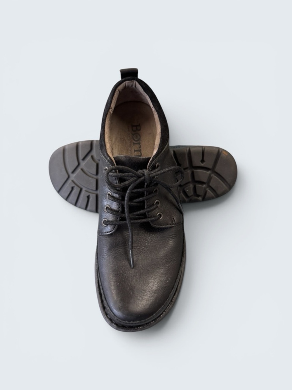 Born Men's Black Leather Casual Lace Up Shoes Size 9